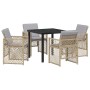 Conjunto de Comedor de Jardín 5 pcs Beige ratán sintético en Mesas de jardín | Comprar online en Foru.es