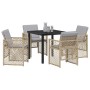 Conjunto de Comedor de Jardín 5 pcs Beige ratán sintético en Mesas de jardín | Comprar online en Foru.es