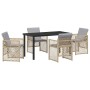 Conjunto de Comedor de Jardín 5 pcs Beige ratán sintético en Mesas de jardín | Comprar online en Foru.es