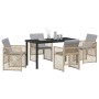 Conjunto de Comedor de Jardín 5 pcs Beige ratán sintético en Mesas de jardín | Comprar online en Foru.es