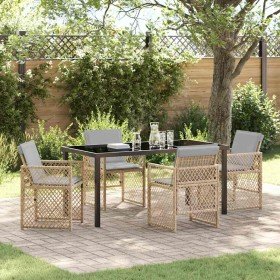 Conjunto de Comedor de Jardín 5 pcs Beige ratán sintético en Mesas de jardín | Comprar online en Foru.es