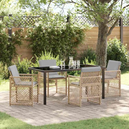 Conjunto de Comedor de Jardín 5 pcs Beige ratán sintético en Mesas de jardín | Comprar online en Foru.es