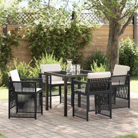 Conjunto de Comedor de Jardín 5 pcs Negro en Mesas de jardín | Comprar online en Foru.es