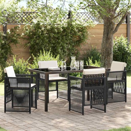 Conjunto de Comedor de Jardín 5 pcs Negro en Mesas de jardín | Comprar online en Foru.es