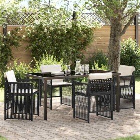 Conjunto de Comedor de Jardín 5 pcs Negro en Mesas de jardín | Comprar online en Foru.es