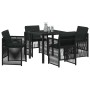 Conjunto de Comedor de Jardín 5 pcs Negro en Mesas de jardín | Comprar online en Foru.es