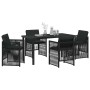 Conjunto de Comedor de Jardín 5 pcs Negro en Mesas de jardín | Comprar online en Foru.es