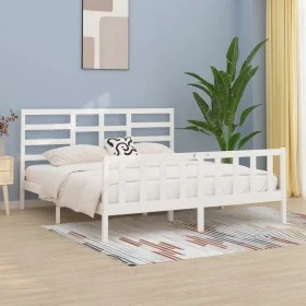 Weißer Massivholzbettrahmen Supe King 180x200 cm von vidaXL, Betten und Lattenroste - Ref: Foro24-3107629, Preis: 164,05 €, R...