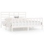 Estructura de cama madera maciza blanco Supe King 180x200 cm de vidaXL, Camas y somieres - Ref: Foro24-3107629, Precio: 166,2...