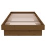 Estructura de cama madera maciza marrón miel 75x190 cm de vidaXL, Camas y somieres - Ref: Foro24-819935, Precio: 120,26 €, De...