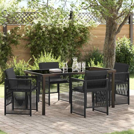 Conjunto de Comedor de Jardín 5 pcs Negro en Mesas de jardín | Comprar online en Foru.es