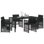 Conjunto de Comedor de Jardín 5 pcs Negro en Mesas de jardín | Comprar online en Foru.es