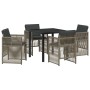 Conjunto de Comedor de Jardín 5 pcs Gris en Mesas de jardín | Comprar online en Foru.es