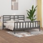 Estructura de cama de madera maciza de pino gris 200x200 cm de vidaXL, Camas y somieres - Ref: Foro24-3107635, Precio: 170,34...