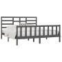 Estructura de cama de madera maciza de pino gris 200x200 cm de vidaXL, Camas y somieres - Ref: Foro24-3107635, Precio: 170,34...