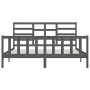 Estructura de cama de madera maciza de pino gris 200x200 cm de vidaXL, Camas y somieres - Ref: Foro24-3107635, Precio: 170,34...
