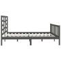 Estructura de cama de madera maciza de pino gris 200x200 cm de vidaXL, Camas y somieres - Ref: Foro24-3107635, Precio: 170,34...