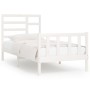 Estructura de cama madera maciza de pino blanco 90x200 cm de vidaXL, Camas y somieres - Ref: Foro24-3107599, Precio: 97,21 €,...