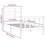 Estructura de cama madera maciza de pino blanco 90x200 cm de vidaXL, Camas y somieres - Ref: Foro24-3107599, Precio: 97,21 €,...