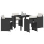 Conjunto de Comedor de Jardín 5 pcs Negro ratán sintético en Sillas de jardín | Comprar online en Foru.es