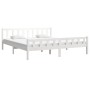 Estructura de cama de madera maciza blanca 160x200 cm de vidaXL, Camas y somieres - Ref: Foro24-810690, Precio: 153,10 €, Des...