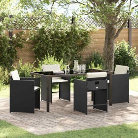 Conjunto de Comedor de Jardín 5 pcs Negro ratán sintético en Sillas de jardín | Comprar online en Foru.es
