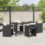 Conjunto de Comedor de Jardín 5 pcs Negro ratán sintético en Sillas de jardín | Comprar online en Foru.es