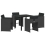 Conjunto de Comedor de Jardín 5 pcs Negro ratán sintético en Sillas de jardín | Comprar online en Foru.es