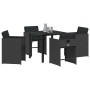 Conjunto de Comedor de Jardín 5 pcs Negro ratán sintético en Sillas de jardín | Comprar online en Foru.es