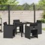 Conjunto de Comedor de Jardín 5 pcs Negro ratán sintético en Sillas de jardín | Comprar online en Foru.es