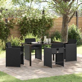 Conjunto de Comedor de Jardín 5 pcs Negro ratán sintético en Sillas de jardín | Comprar online en Foru.es