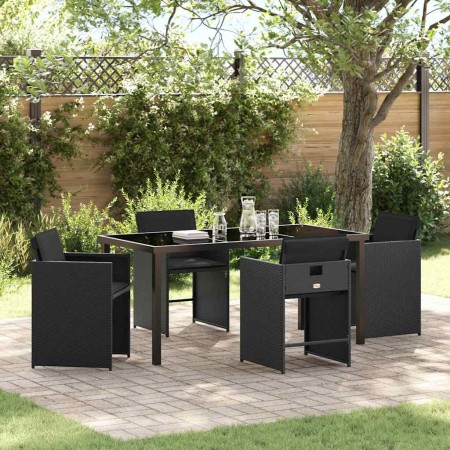 Conjunto de Comedor de Jardín 5 pcs Negro ratán sintético en Sillas de jardín | Comprar online en Foru.es