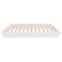 Estructura de cama de madera maciza blanca 135x190 cm de vidaXL, Camas y somieres - Ref: Foro24-819948, Precio: 166,83 €, Des...
