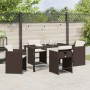Conjunto de Comedor de Jardín 5 pcs Marrón ratán sintético en Sillas de jardín | Comprar online en Foru.es