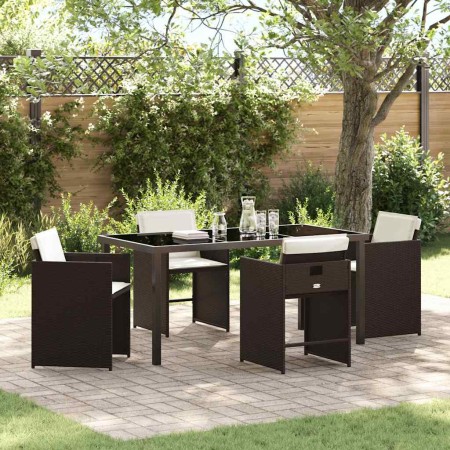Conjunto de Comedor de Jardín 5 pcs Marrón ratán sintético en Sillas de jardín | Comprar online en Foru.es