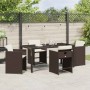 Conjunto de Comedor de Jardín 5 pcs Marrón ratán sintético en Sillas de jardín | Comprar online en Foru.es
