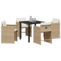 Conjunto de Comedor de Jardín 5 pcs Beige ratán sintético en Sillas de jardín | Comprar online en Foru.es