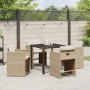 Conjunto de Comedor de Jardín 5 pcs Beige ratán sintético en Sillas de jardín | Comprar online en Foru.es
