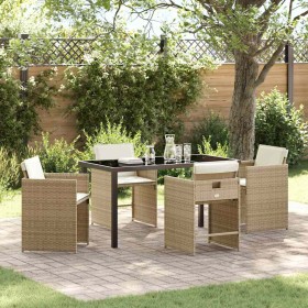 Conjunto de Comedor de Jardín 5 pcs Beige ratán sintético en Sillas de jardín | Comprar online en Foru.es