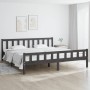 Estructura de cama de matrimonio madera maciza gris 180x200 cm de vidaXL, Camas y somieres - Ref: Foro24-810696, Precio: 157,...