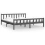 Estructura de cama de matrimonio madera maciza gris 180x200 cm de vidaXL, Camas y somieres - Ref: Foro24-810696, Precio: 157,...