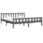 Estructura de cama de matrimonio madera maciza gris 180x200 cm de vidaXL, Camas y somieres - Ref: Foro24-810696, Precio: 157,...