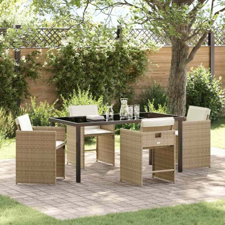 Conjunto de Comedor de Jardín 5 pcs Beige ratán sintético en Sillas de jardín | Comprar online en Foru.es