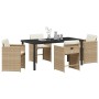 Conjunto de Comedor de Jardín 5 pcs Beige ratán sintético en Sillas de jardín | Comprar online en Foru.es