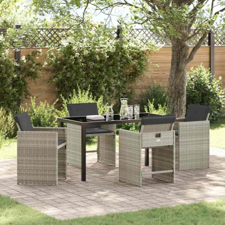 Conjunto de Comedor de Jardín 5 pcs Gris Claro ratán sintético en Sillas de jardín | Comprar online en Foru.es