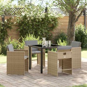 Conjunto de Comedor de Jardín 5 pcs Beige ratán sintético en Sillas de jardín | Comprar online en Foru.es