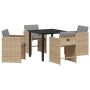 Conjunto de Comedor de Jardín 5 pcs Beige ratán sintético en Sillas de jardín | Comprar online en Foru.es