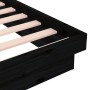 Estructura de cama doble madera maciza negra 135x190 cm de vidaXL, Camas y somieres - Ref: Foro24-819951, Precio: 168,70 €, D...