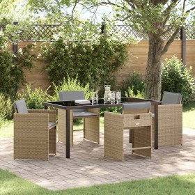 Conjunto de Comedor de Jardín 5 pcs Beige ratán sintético en Sillas de jardín | Comprar online en Foru.es