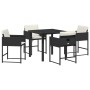 Conjunto de Comedor de Jardín 5 pcs Negro ratán sintético en Sillas de jardín | Comprar online en Foru.es